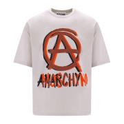 Anarchy Print Økologisk Bomull T-skjorte for Menn