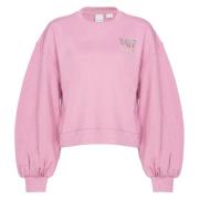 Love Birds Brodert Boxy Sweatshirt i Rosa