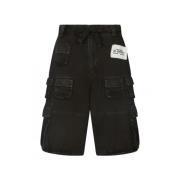 Røykfarget Cargo Denim Shorts