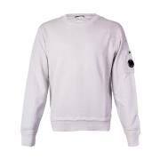 Lett vasket bomull crewneck sweatshirt med logo ermedetalj