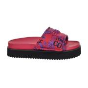 Fuchsia Satin Logo Sliders - Størrelse 37