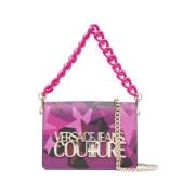 Fuchsia All Over Print Crossbody Veske