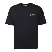 Minimalistisk Bomull T-Skjorte med Brodert Logo
