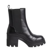 Chunky Heeled Chelsea Boot - Svart