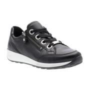 Sorte Skinn Sneakers for Kvinner