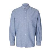 Lyseblå Selected Slhslimnew-Linen Shirt Ls