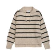 Beige Stripete Lowry Stripe Genser