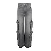Stone Grey Italiensk Rigid Dame Jeans
