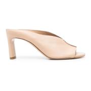 Beige skinnmules Peep Toe