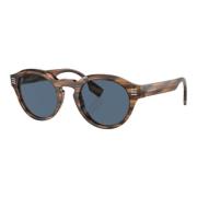 Stilige brune solbriller med mørkeblå linser