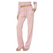 Del Ray Classic Velour Pant Pocket - Candy Pink