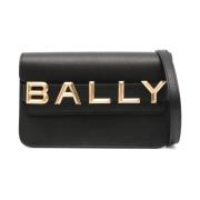 Logo-Lettering Leather Cross Body Bag