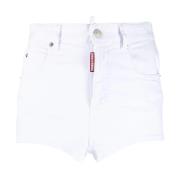 Hvite Denim Casual Shorts