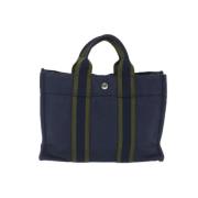 Pre-owned Navy Cotton Hermes veske