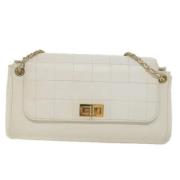 Pre-owned Hvit skinn Chanel Flap Bag