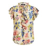 Blomstrete Georgette Bluse