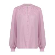 Rosa Resa Bluse med Fine Detaljer