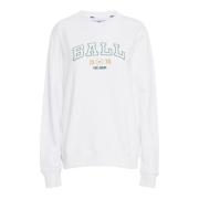 Koselig Brodert Sweatshirt Hvit