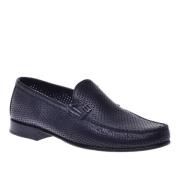 Loafer in dark blue perforated calfskin