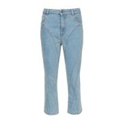 Blå Denim Jeans med Kontrastsøm