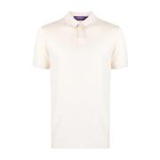 Beige Casual Polo Shirt Menn