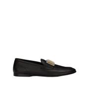 Svarte Skinnloafers