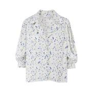 Vintage-inspirert Caria Bluse med Blomstertrykk