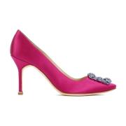 Rosa Sateng Krystallspenne Pumps