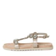 Strass Sandal med Dekorative Steiner