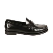 Sorte flate loafer sko