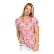 Rosa Bluse med Rysjermer