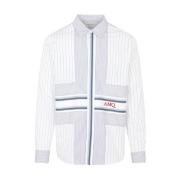 Stripete hvit bomullsskjorte