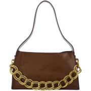 Leather shoulder-bags