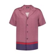 Monogram-Printed Skjorte med Pyjama-Style Hals