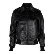 Pre-owned Leather outerwear