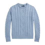 Blå Cotton-Blend Fisherman's Jumper