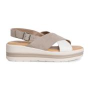 Beige Casual Open Flate Sandaler