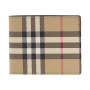 Beige Check Bi-Fold Lommebok