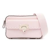 Rosa Rockstud Skinn Crossbody Veske