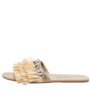 Pre-owned Raffia flats