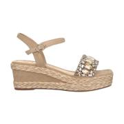 Kile Rhinestone Sandal med Flettet Stropp