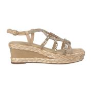 Glitrende Kryss Stropp Kile Sandal