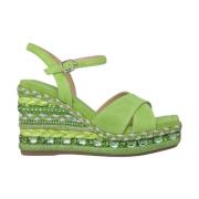 Rhinestone Wedge Sandal med Flettedetaljer