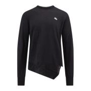 Svart Strikkevarer Crew-Neck Ullgenser