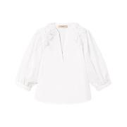 Blomster Patch Poplin Bluse