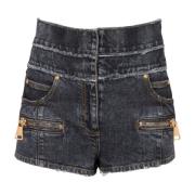 Høyt liv faded denim mini-shorts