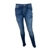 Høy Skinny Fit Stretch Jeans Mørkeblå