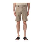 Beige Crown Linen Shorts