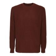 Brun Strikkevarer Rund Hals Pullover Aw23