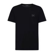 Sort Crew-neck T-skjorte Kortermet